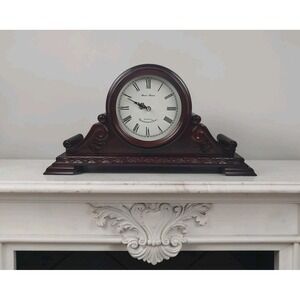 Vtg Daniel Dakota Quartz Westminster Chime 22x11 Mantle Clock Faux Walnut Veneer